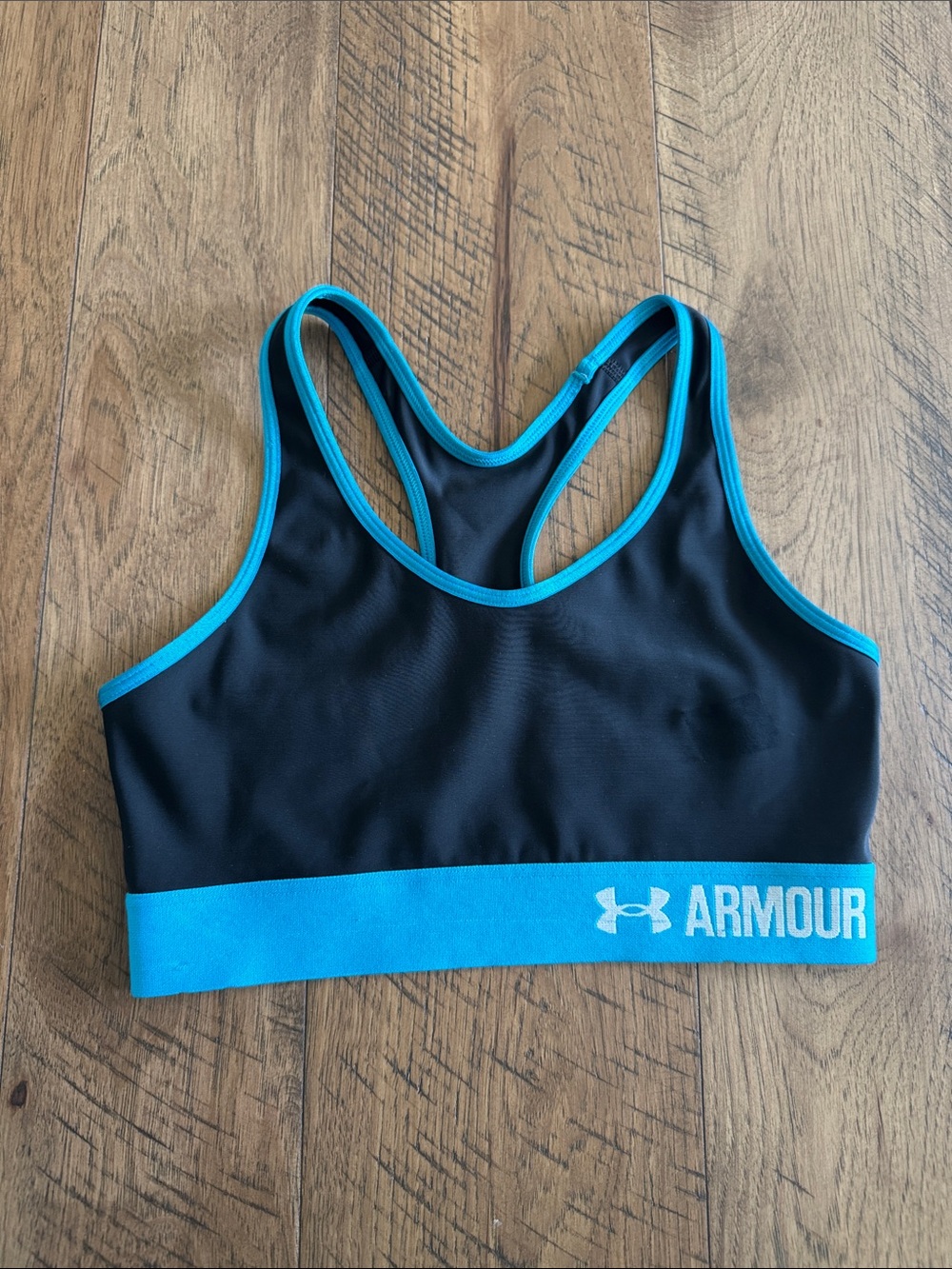 Under Armour Black & Teal Racerback Sports Bra